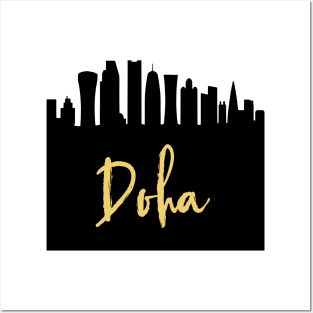 DOHA QATAR DESIGNER SILHOUETTE SKYLINE ART Posters and Art